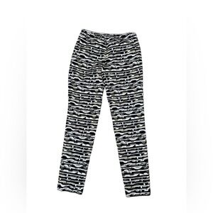 J. McLaughlin Sydney slim ankle pants gold metallic geometric pattern lined